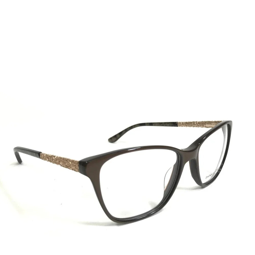 Dana Buchman Eyeglasses Frames Fauve BR Brown Gold Cat Eye 51-16-135